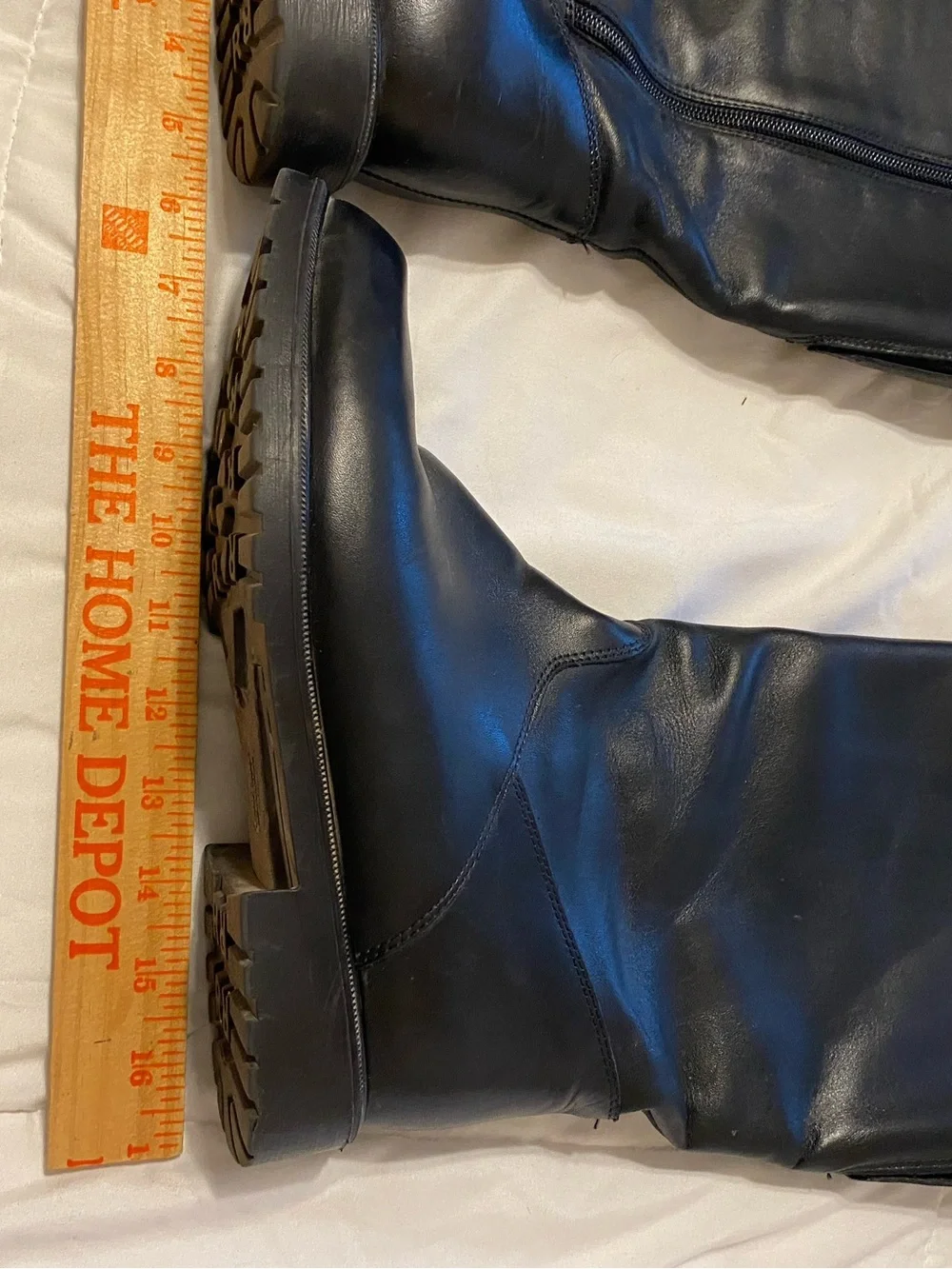 Black Leather Mid-Calf Boots